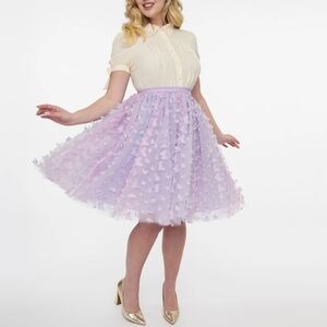 Unique Vintage Pastel Butterfly Skater Skirt